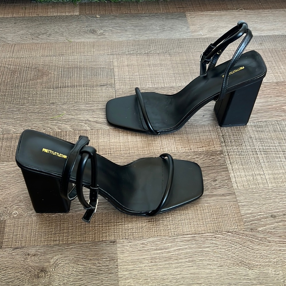 NEW PLT Pretty little thing black sandal heels
